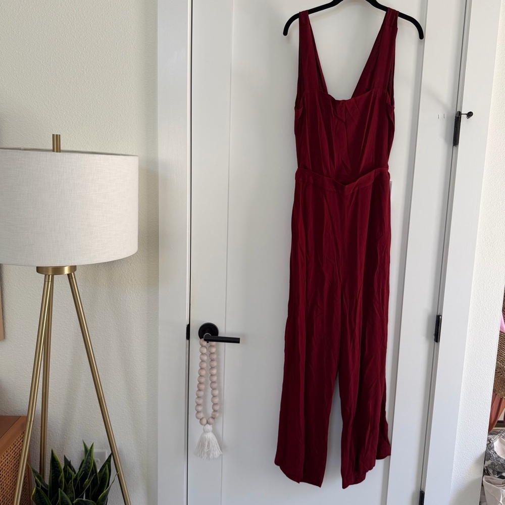 NWT / Vetta Capsule Two Piece Apron Jumpsuit in Burgundy